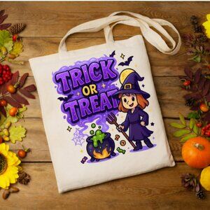 🕸️ “Trick or Treat” Tote Bag – Carry the Magic of Halloween 🎃✨